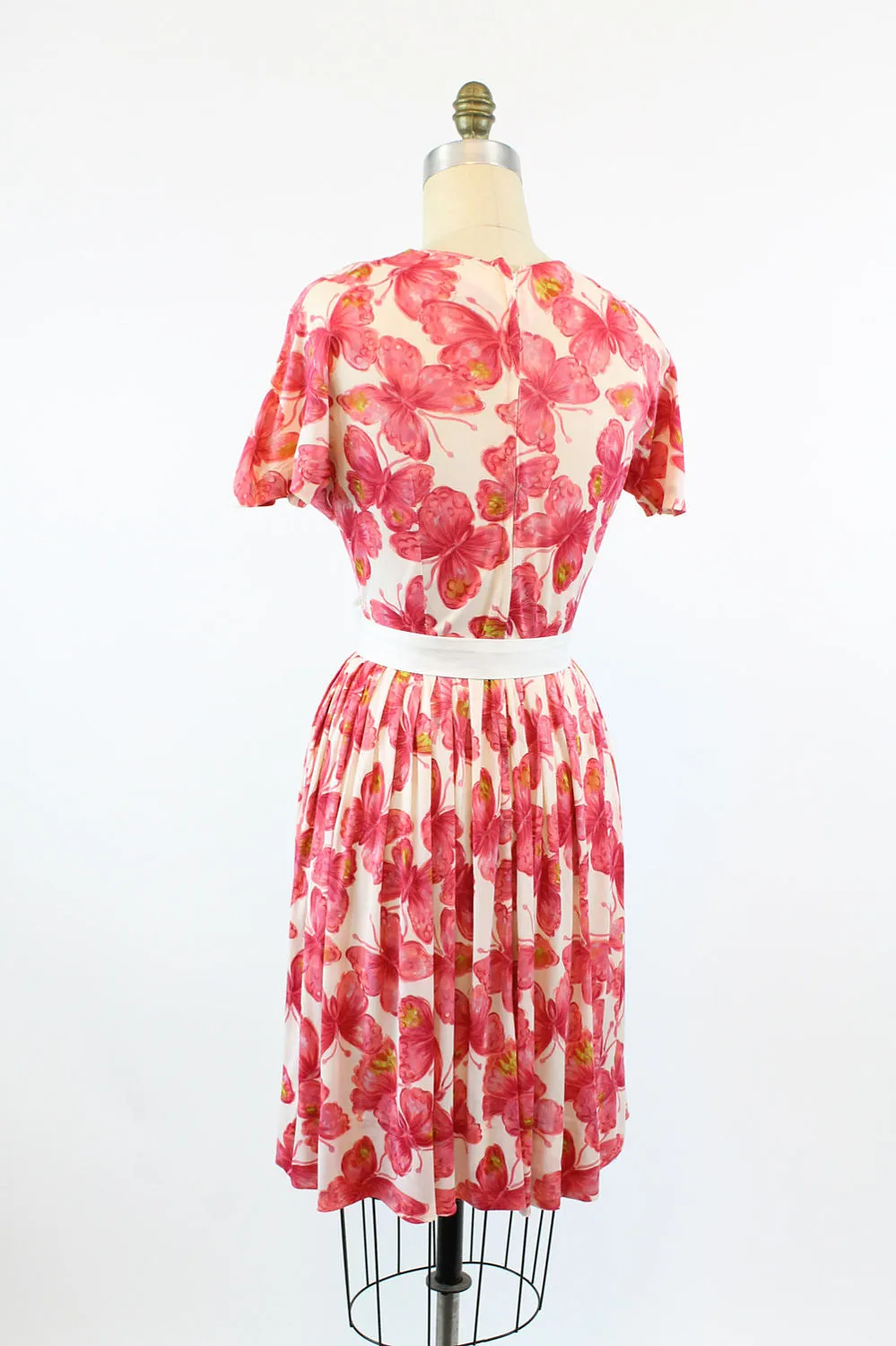 1950s BUTTERFLY novelty print dress xs | new spring