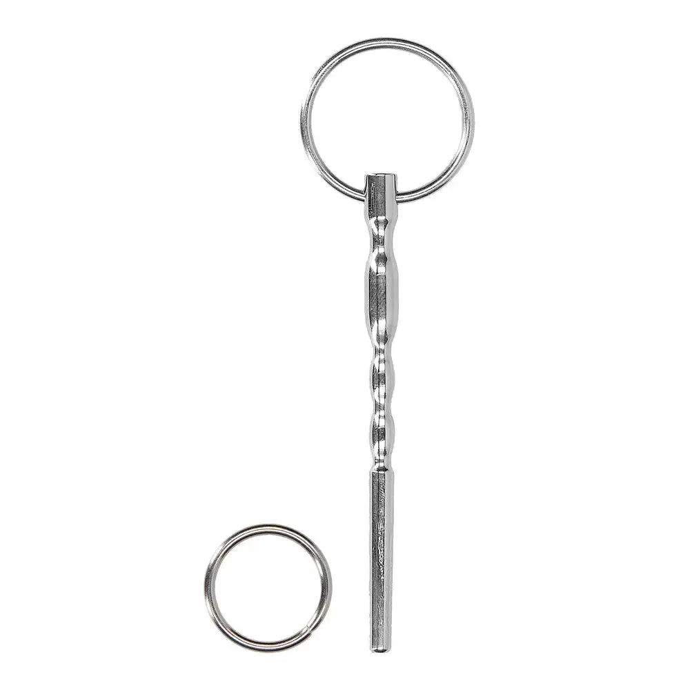 4.25-inch Shots Stainless Steel Silver Penis Plug with Ring