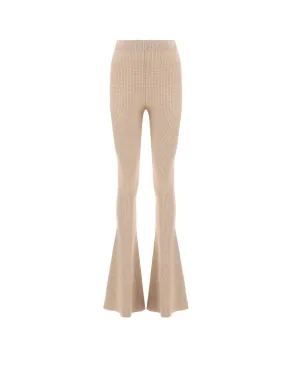 Alanui High Waist Flared Knitted Trousers