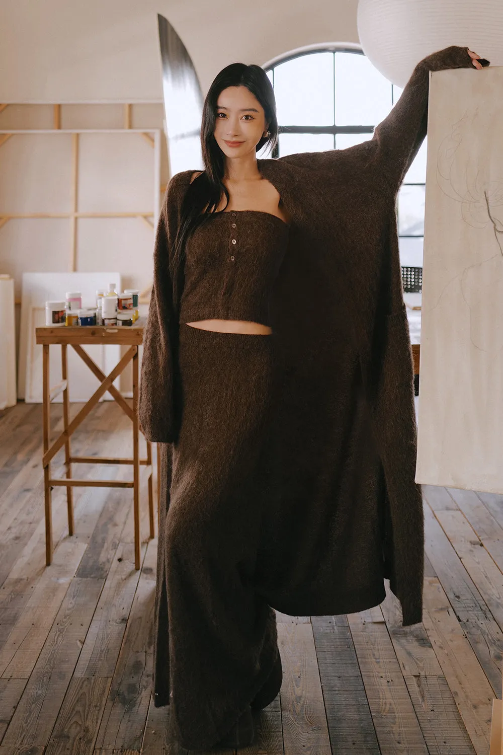 Alpaca Blend Maxi Skirt (羊駝毛混紡針織長裙)