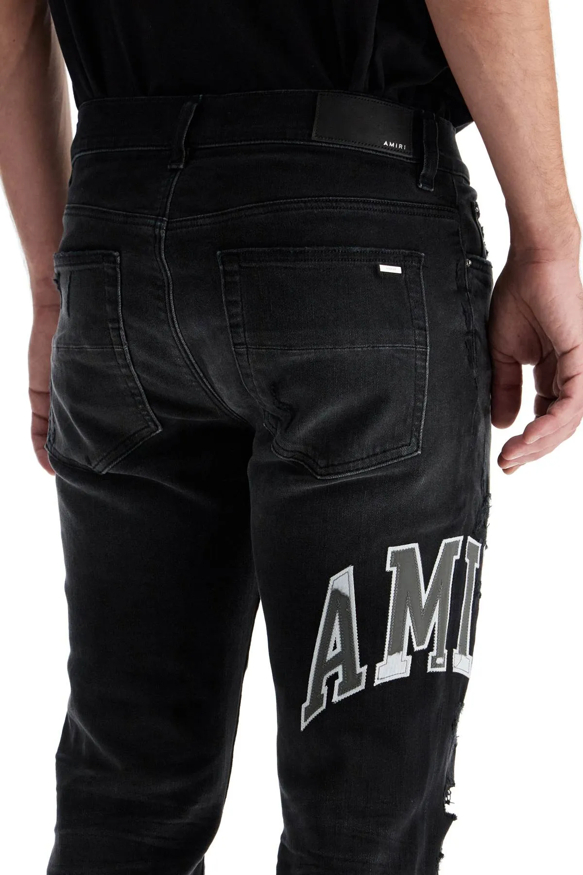 Amiri Skinny Jeans With Varsity Logo