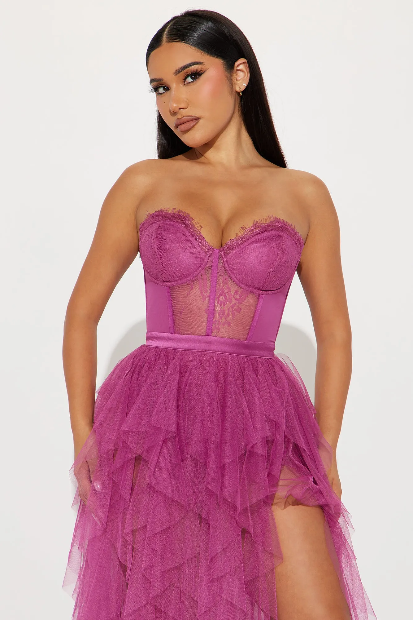 Anastasia Tulle Maxi Dress - Mauve