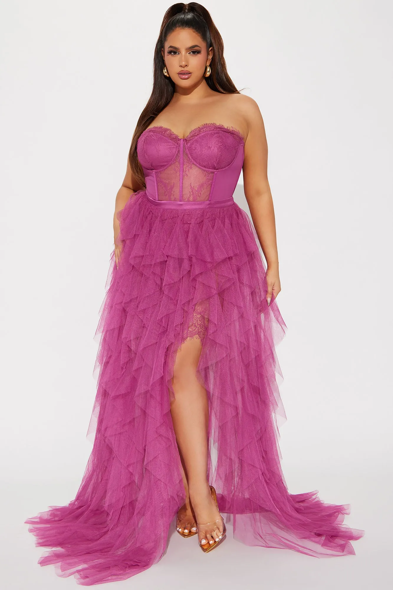 Anastasia Tulle Maxi Dress - Mauve