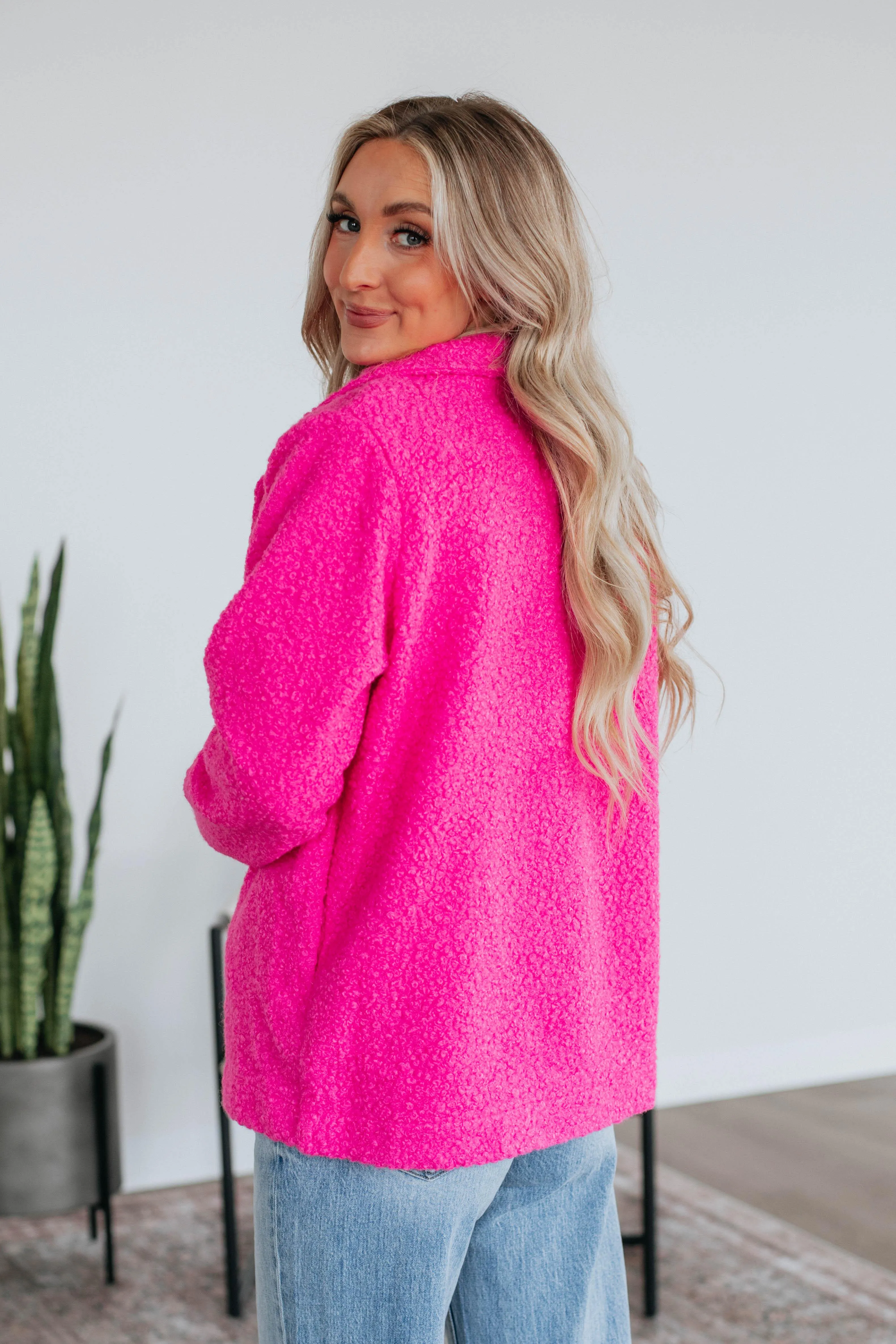 Ania Teddy Coat - Fuchsia