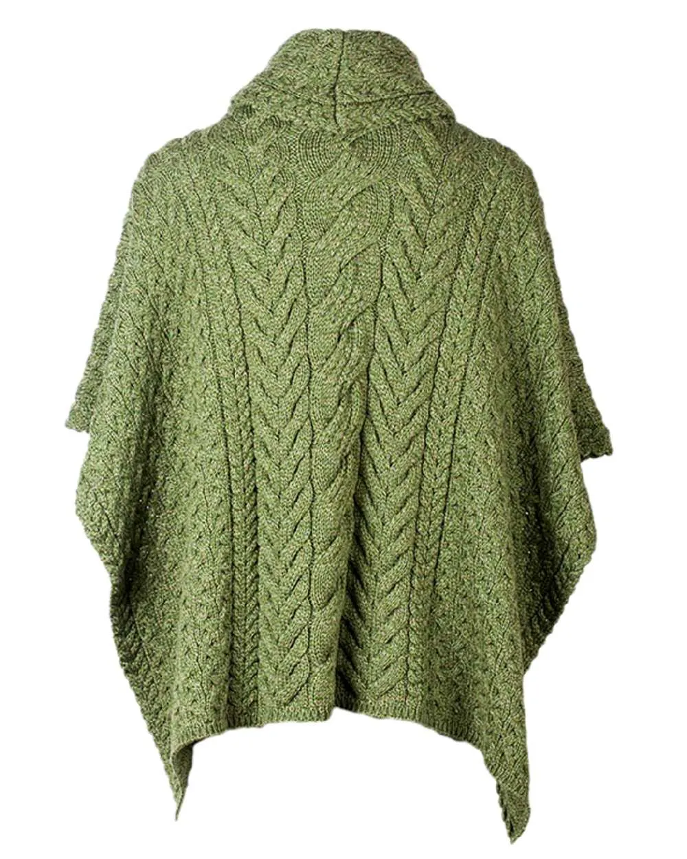 Aran Merino Wool Cowl Neck Poncho