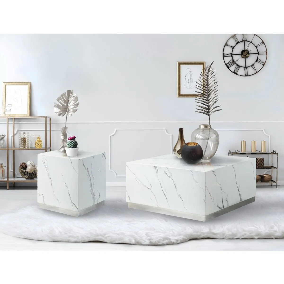 Astraia White Rectangular Coffee Table