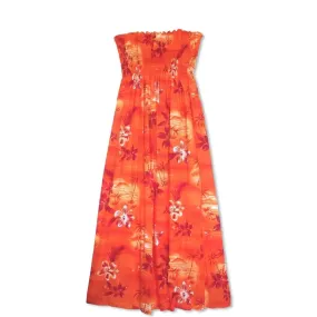 Aurora Orange Maxi Hawaiian Dress