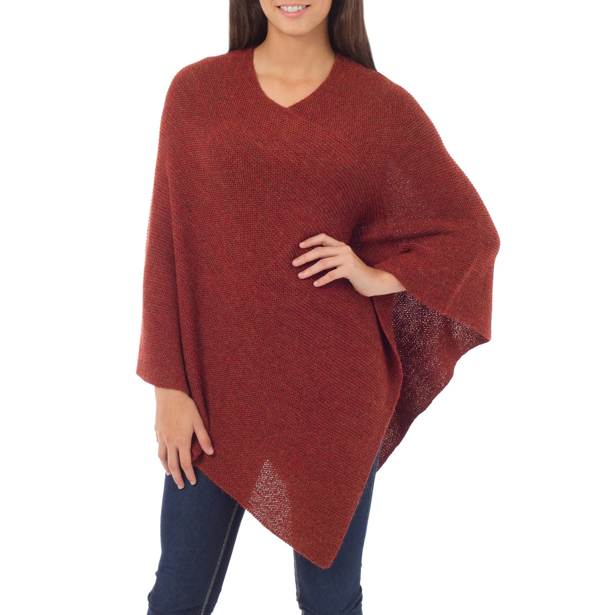 Autumn Splendor Handmade Alpaca Poncho