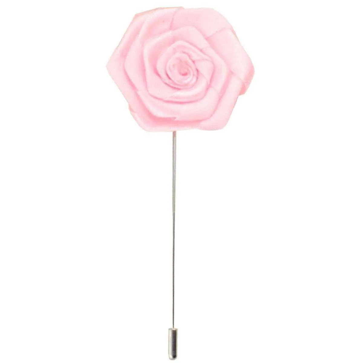 Bassin and Brown Rose Flower Lapel Pin - Pastel Pink