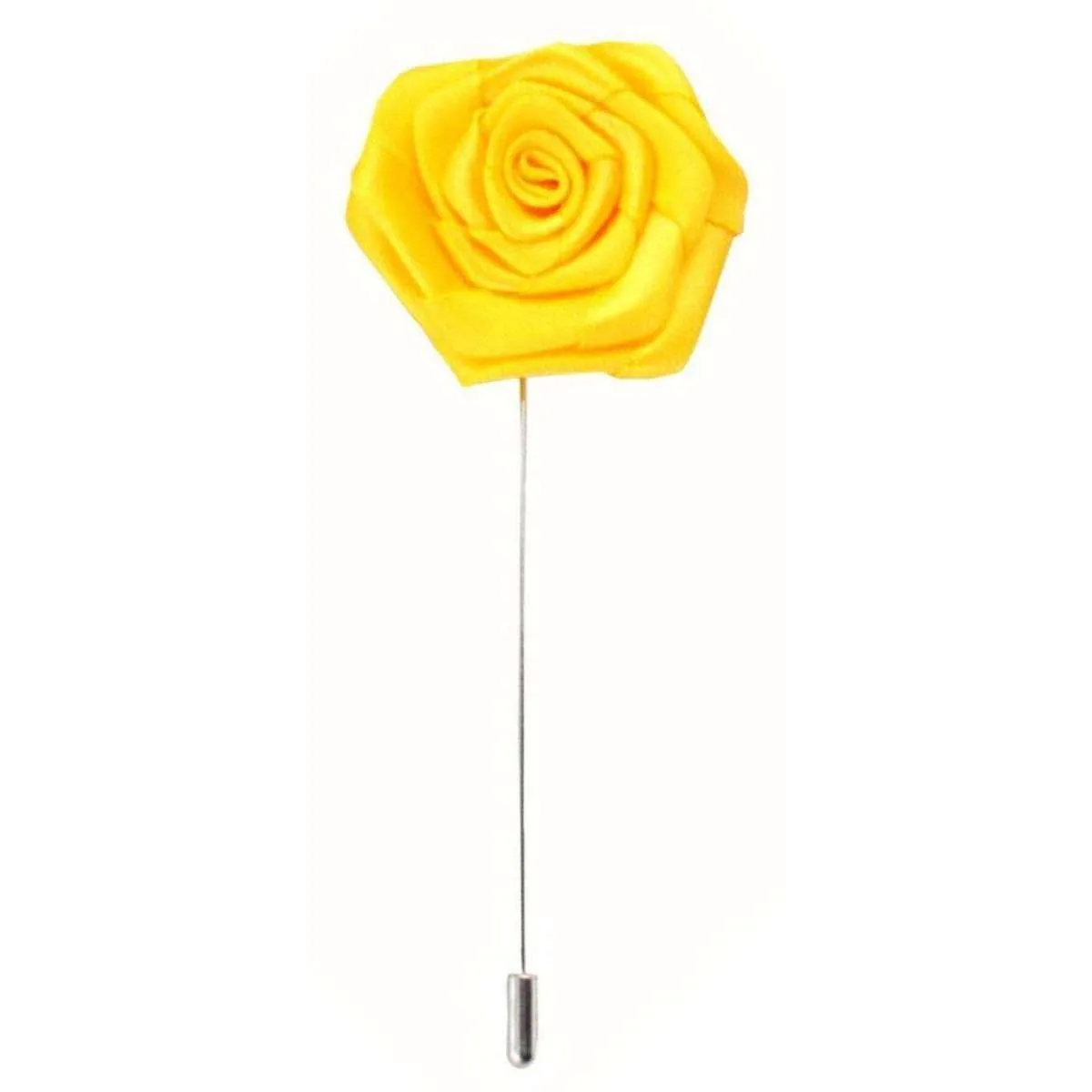 Bassin and Brown Rose Lapel Pin - Yellow