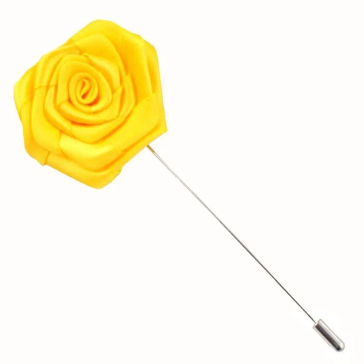 Bassin and Brown Rose Lapel Pin - Yellow