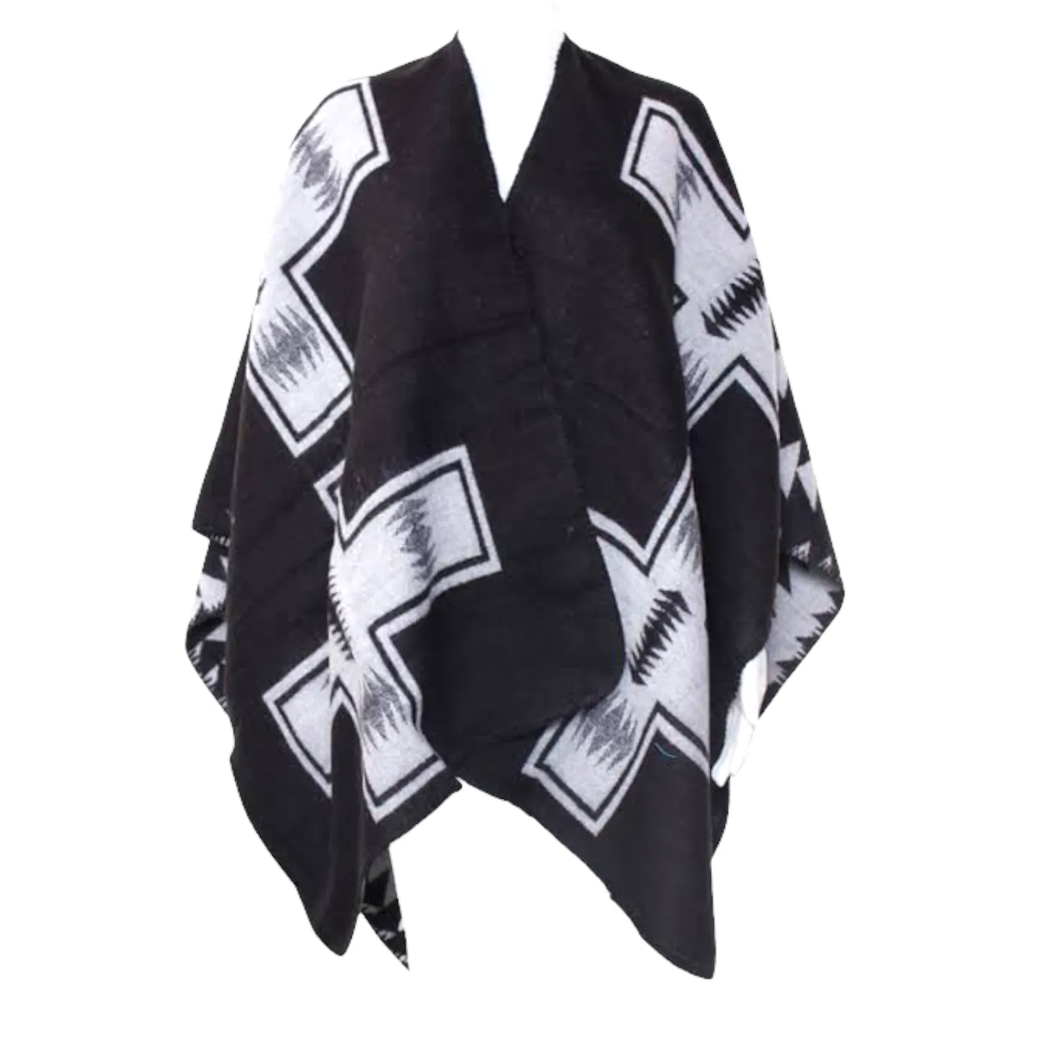 Black  Poncho wrap Shawl Free Size