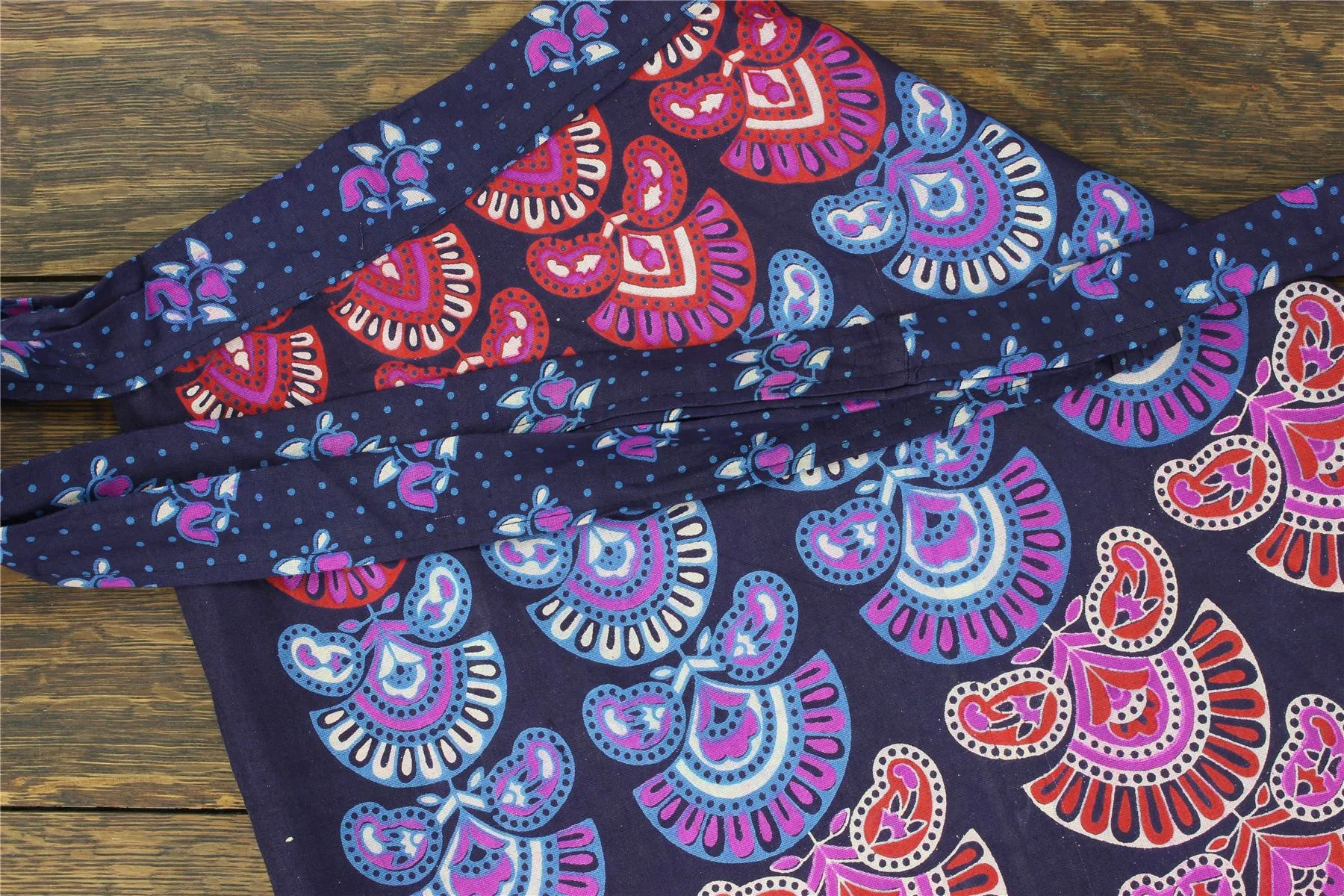 Block Print Mandala Maxi Wrap Skirt - Purple