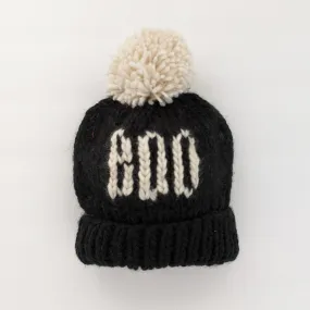 BOO Black Hand Knit Beanie Hat