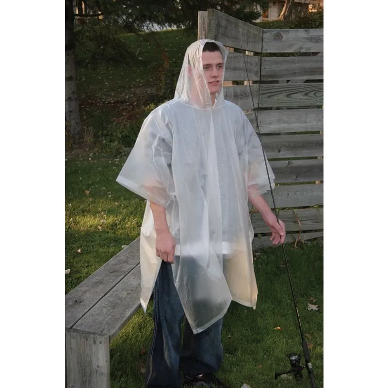 Boulder Creek Clear Vinyl Rain Poncho One Size Fits All