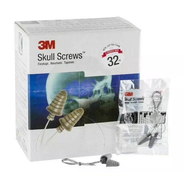 Box - 3M™ Skull Screws™ Corded Earplugs (SLC80 26dB, Class 5 | 120 Pairs)