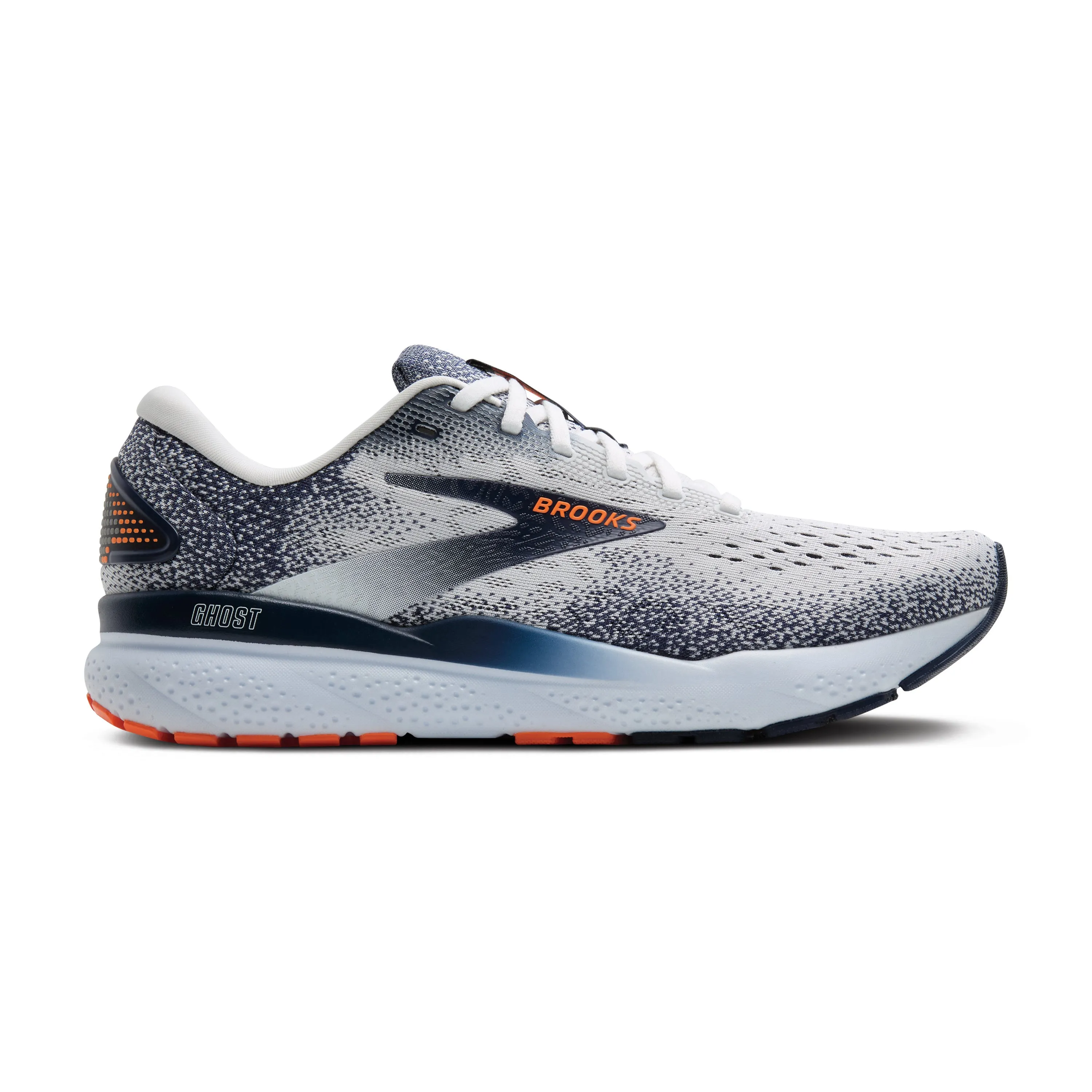 Brooks Ghost 16 Men's- White/Peacoat/Orange