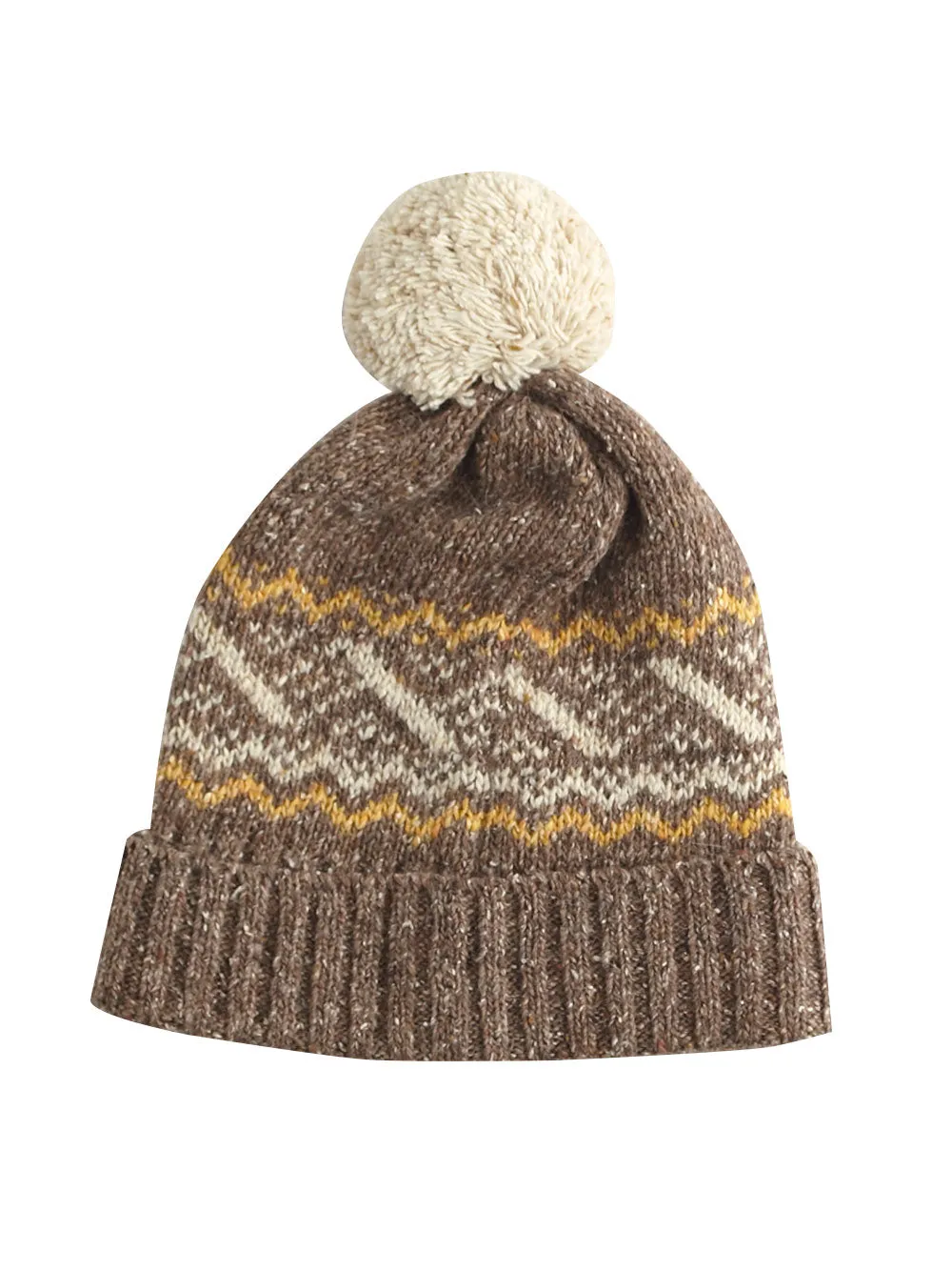 Brown Pompom Hat