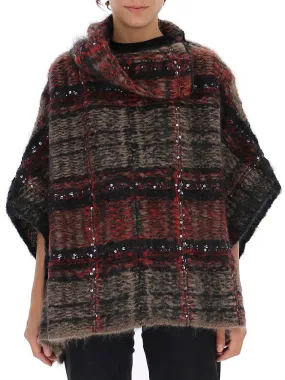 Brunello Cucinelli Tartan Poncho