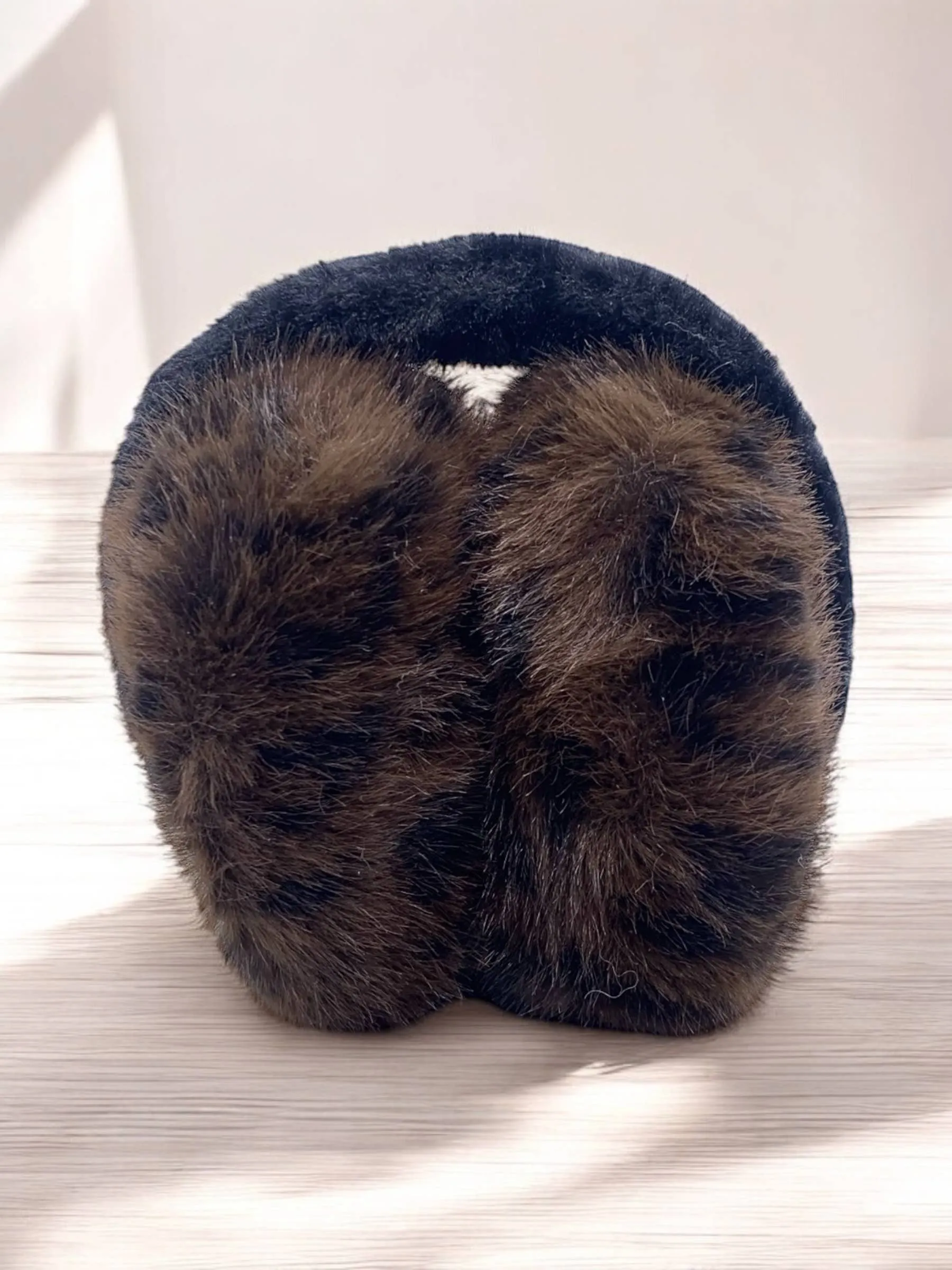 BYREN | ÉLINE L'ATELIER Leopard faux fur earmuffs CC07