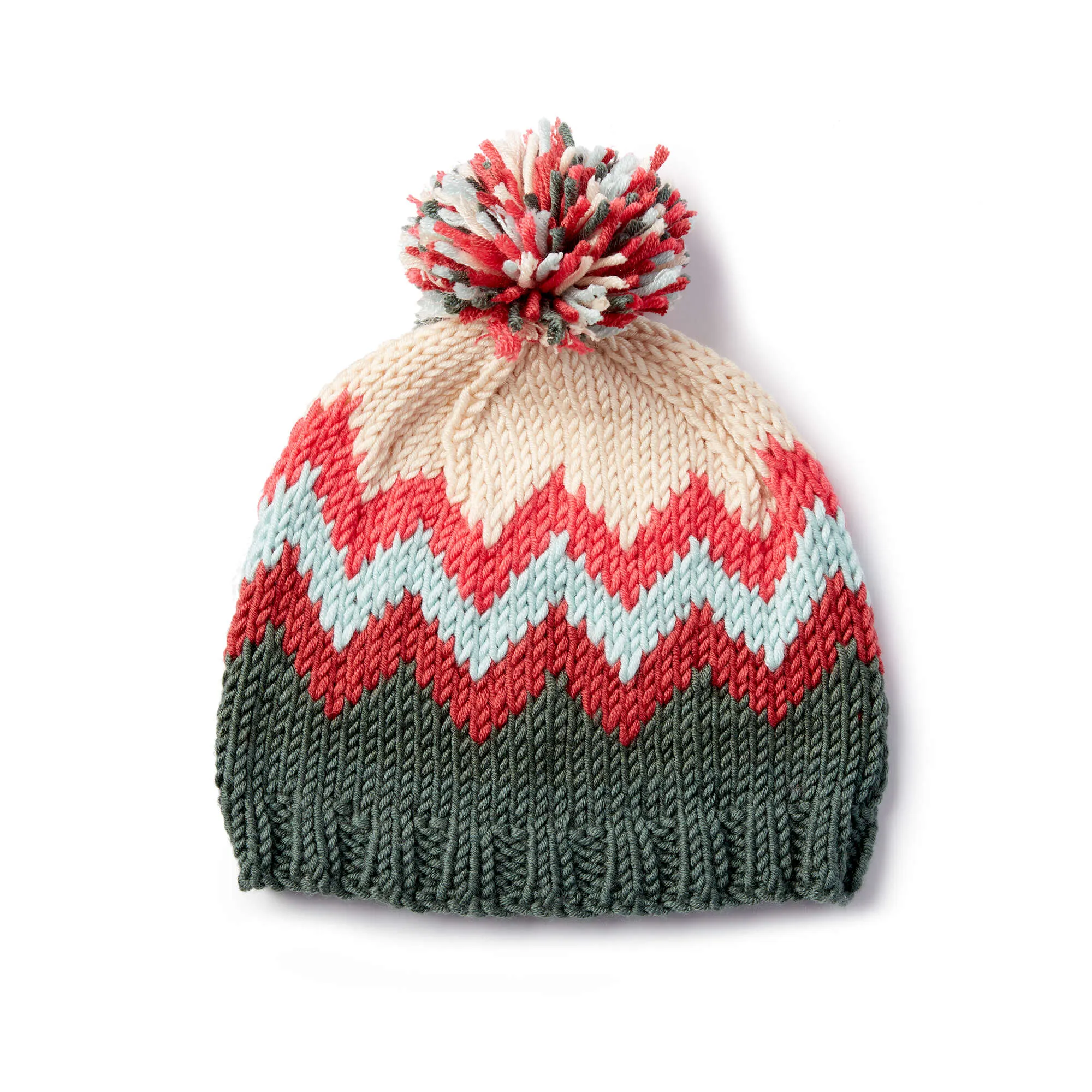 Caron X Pantone Knit Chevron Hat