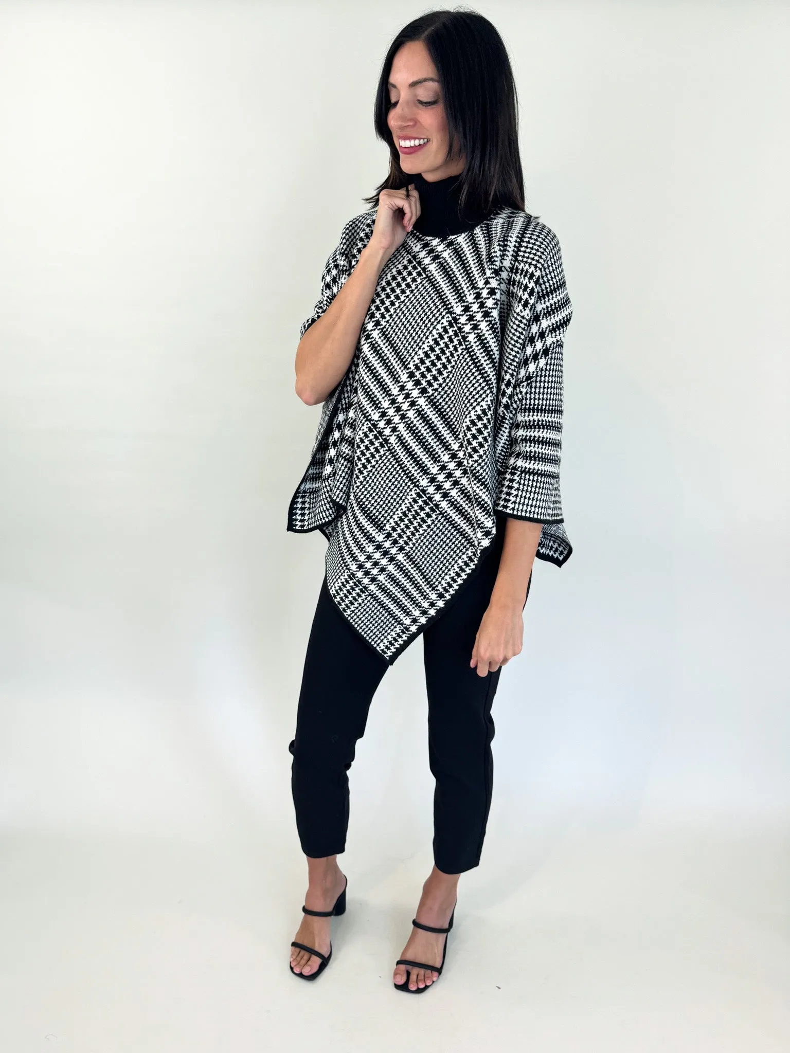 Carrie Checkered Poncho