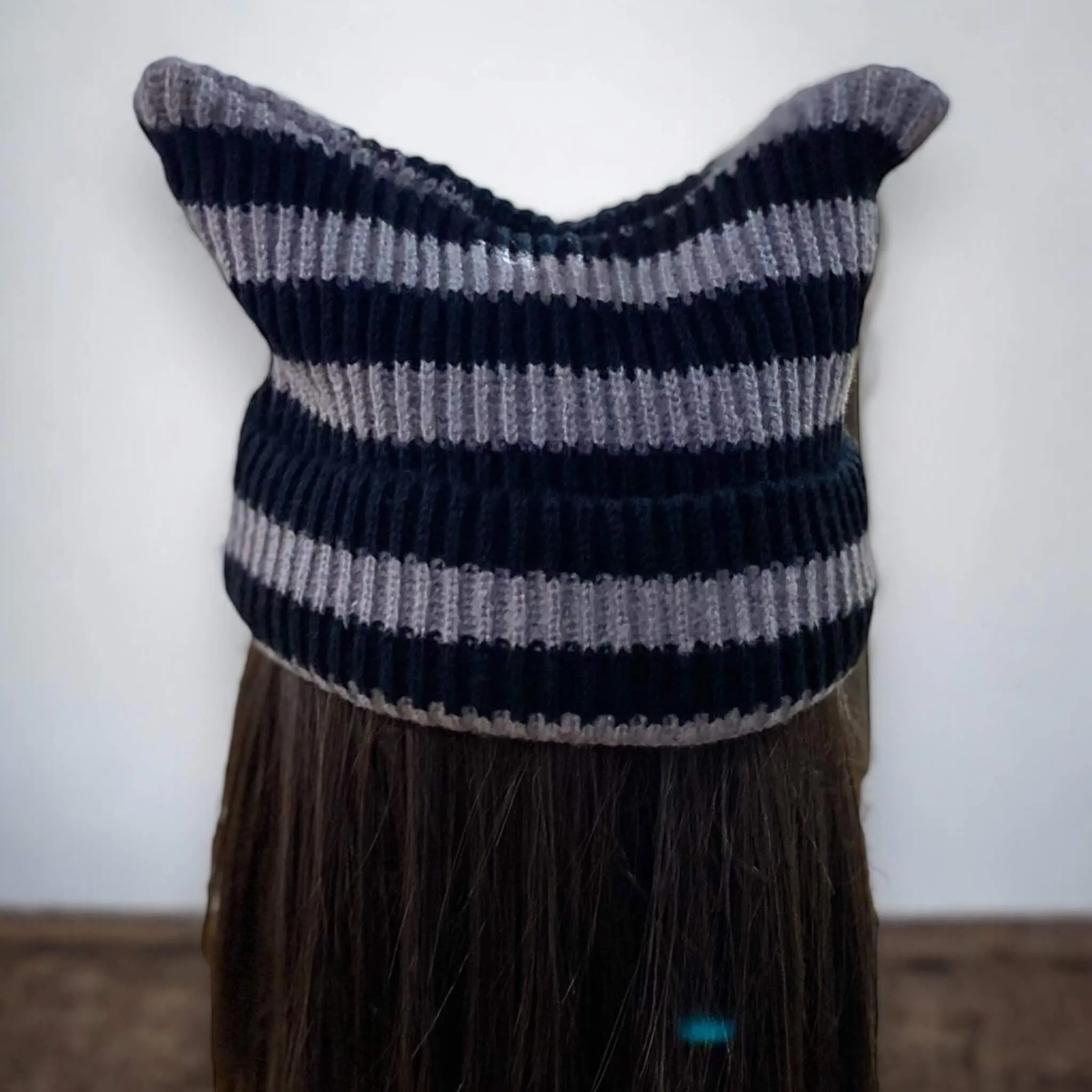 Cat Ears Striped Knitted Beanies