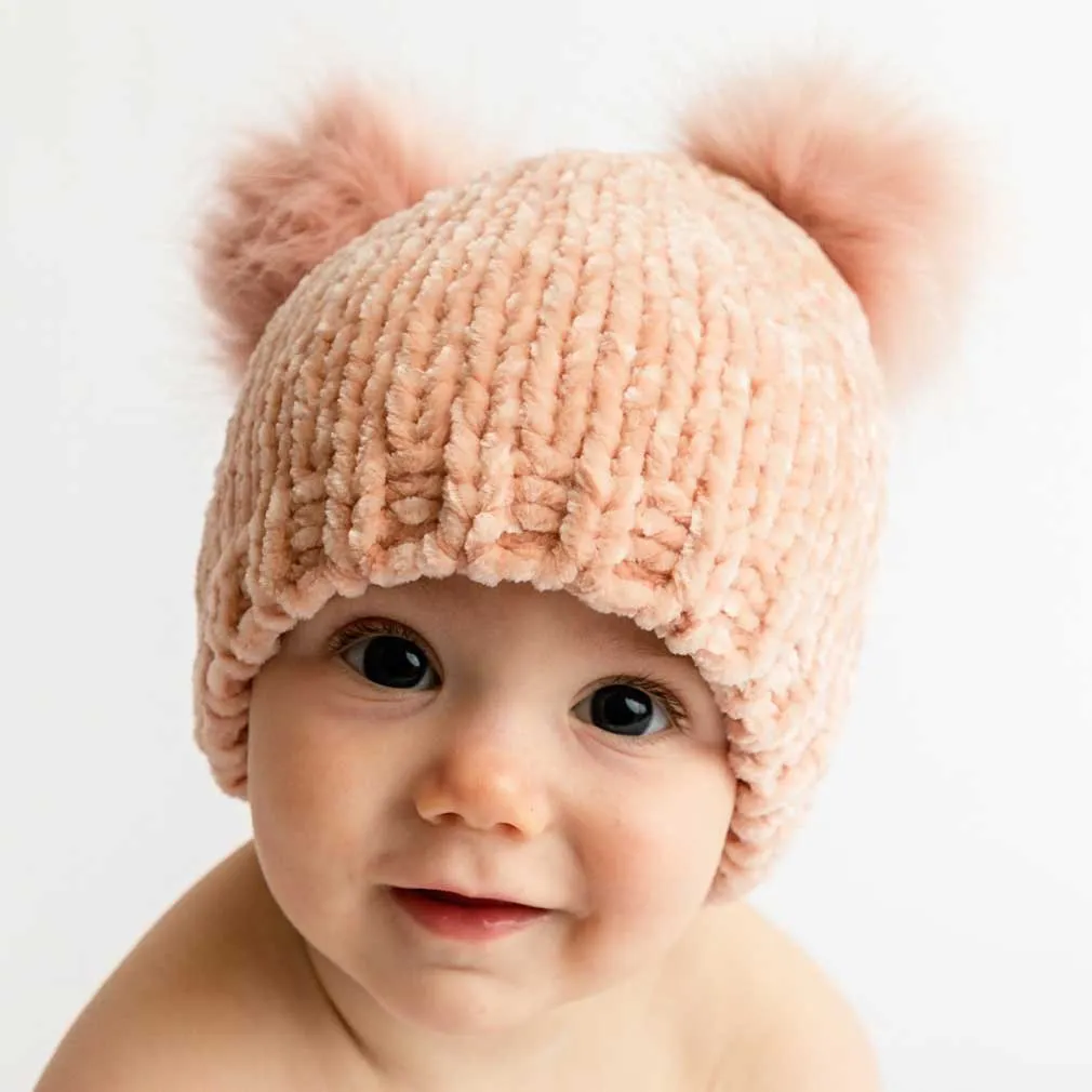 Champagne Chenille Beanie Hat for Babies, Toddlers & Kids