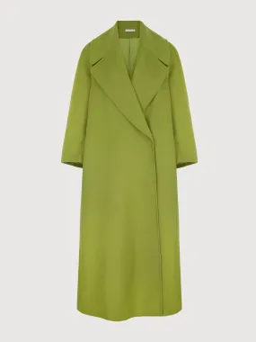 Chartreuse flanella oversized belted Lupo coat