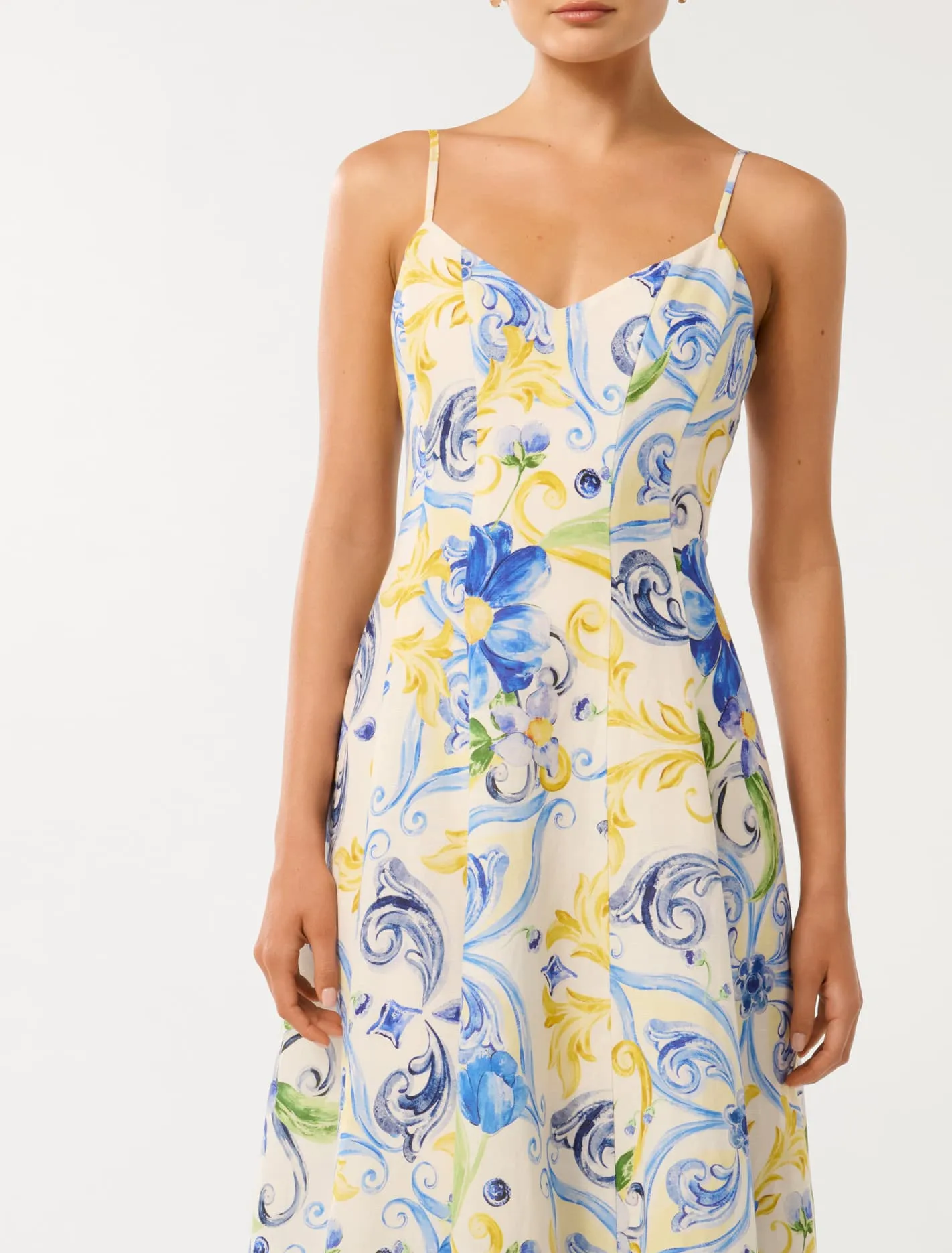 Chiara Printed Panel Midi Dress