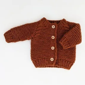 Chili Garter Stitch Cardigan Sweater