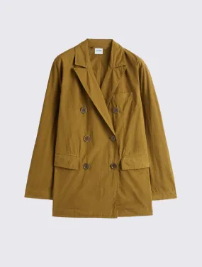 Cotton Poplin Double-Breasted Peacoat