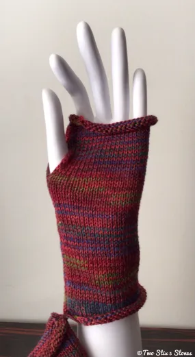 Cranberry Tweed Fingerless Gloves