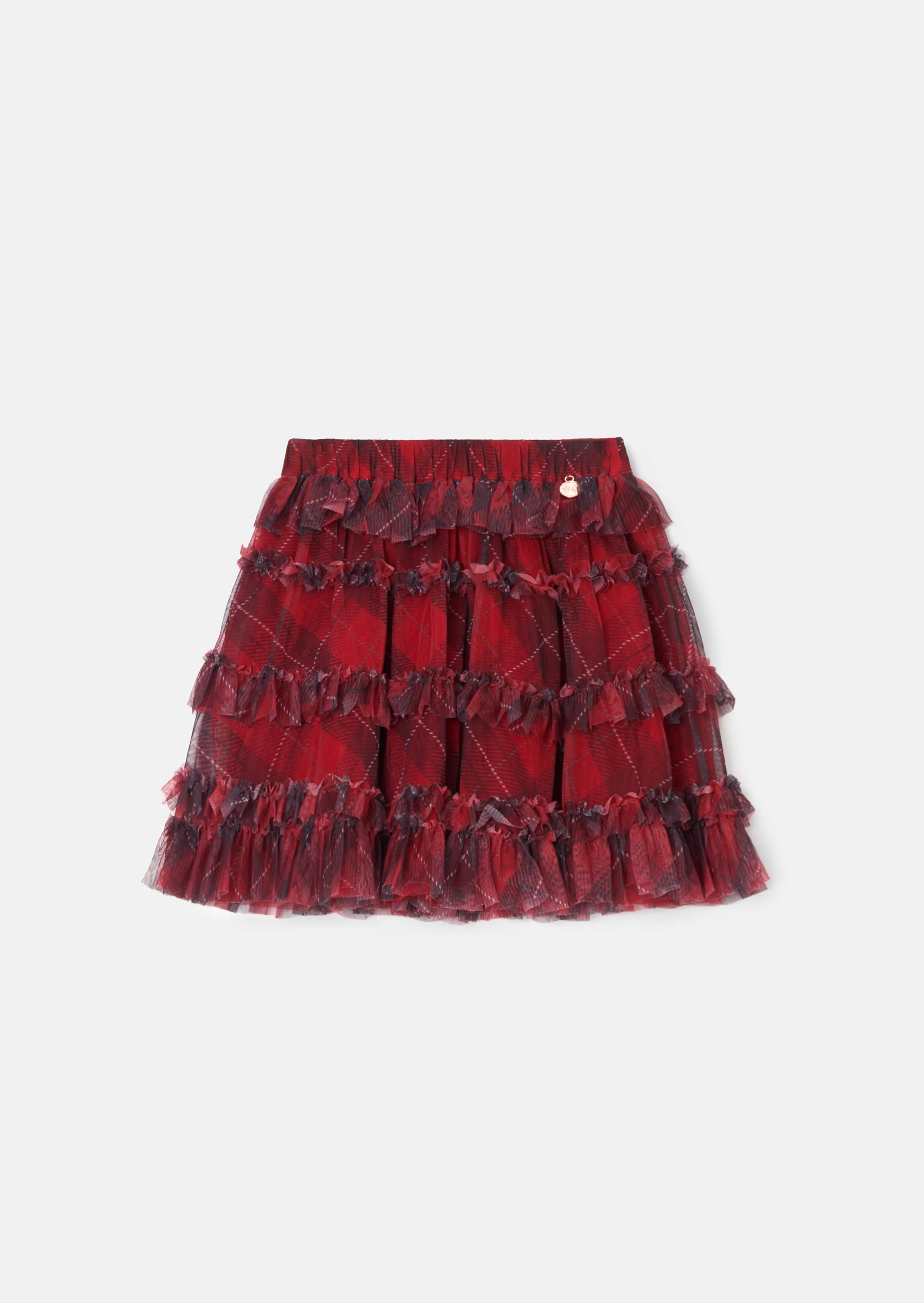 Darby Red Tartan Mesh Skirt