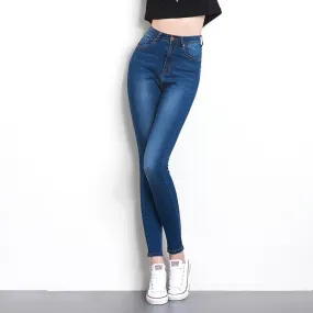 Denim Women's Jeans High Waist Stretchable Skinny Pants Trousers