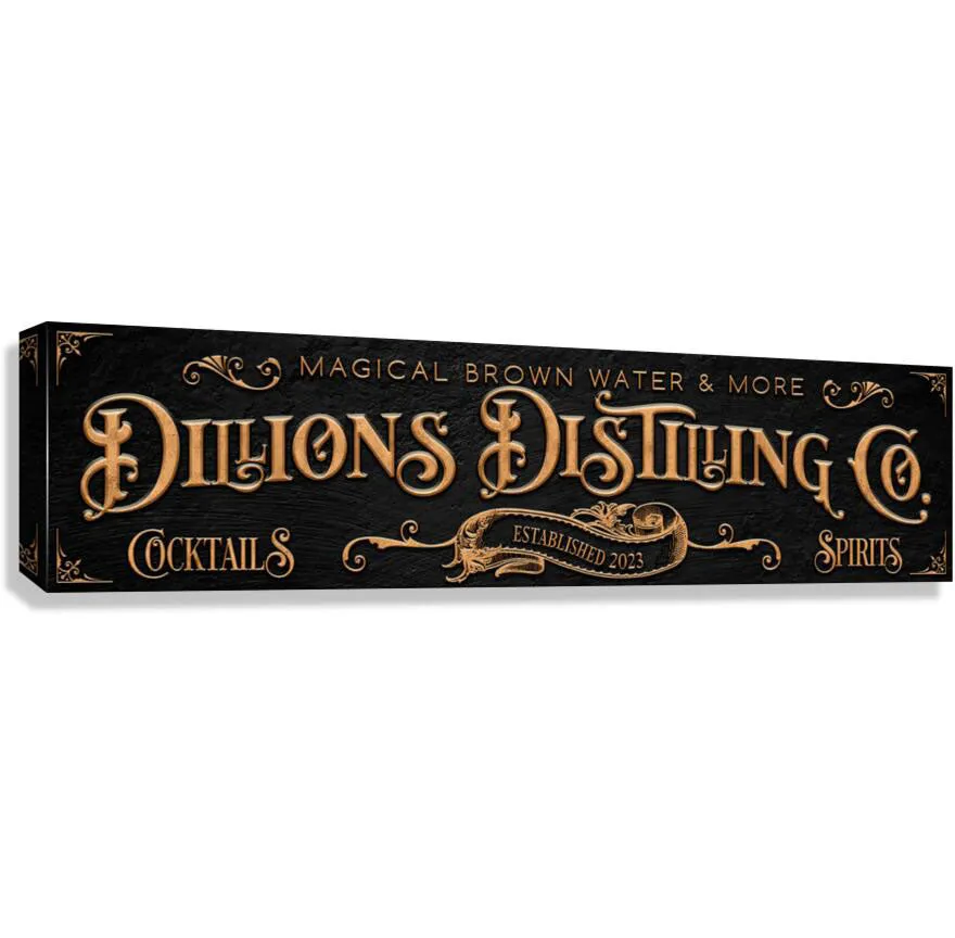 Distilling Business Exterior Bar Sign Personalized