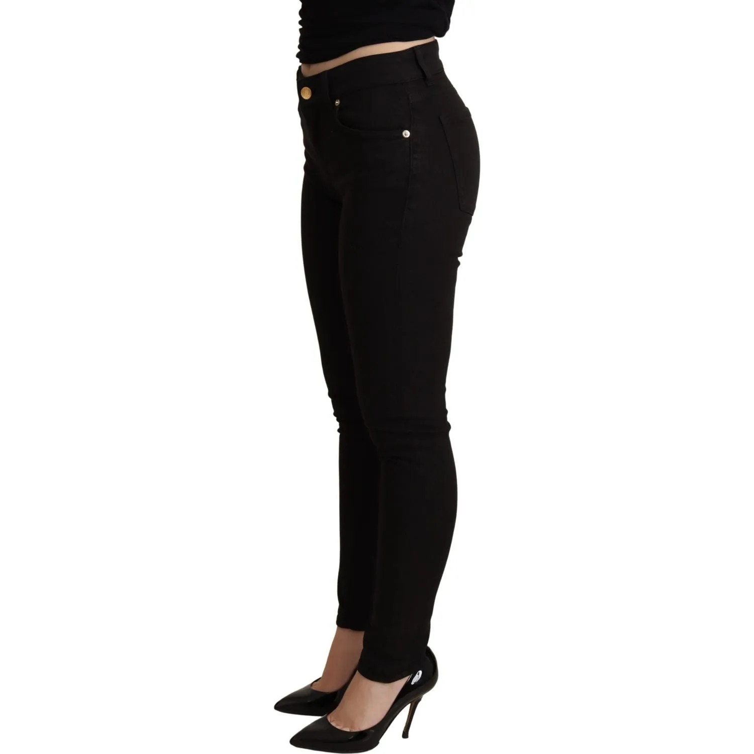 Dolce & Gabbana Elegant Mid-Waist Skinny Black Jeans