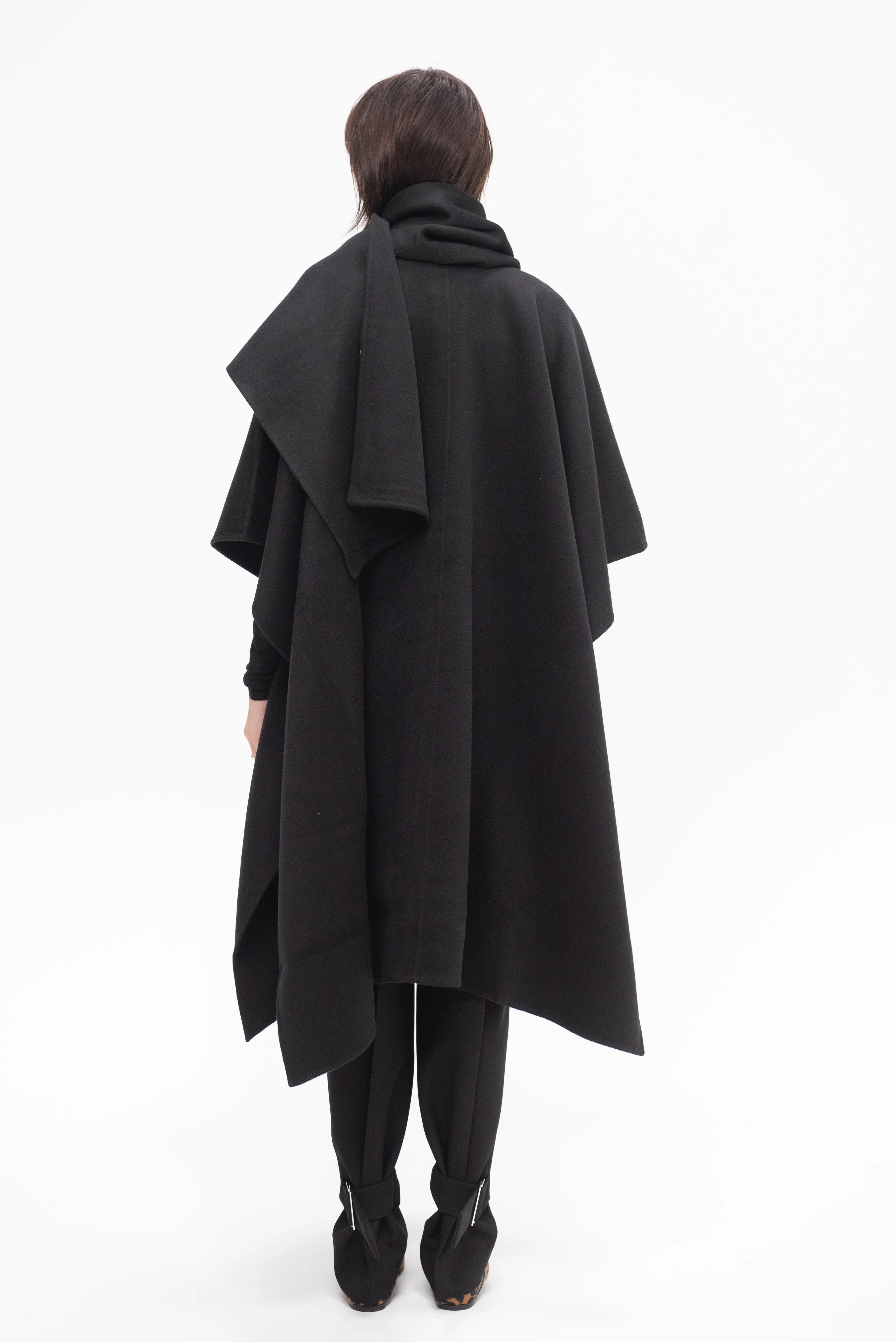 Doublé Scarf Coat, Black