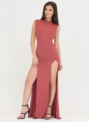 Double Vision Sheer 'N Slit Maxi Dress