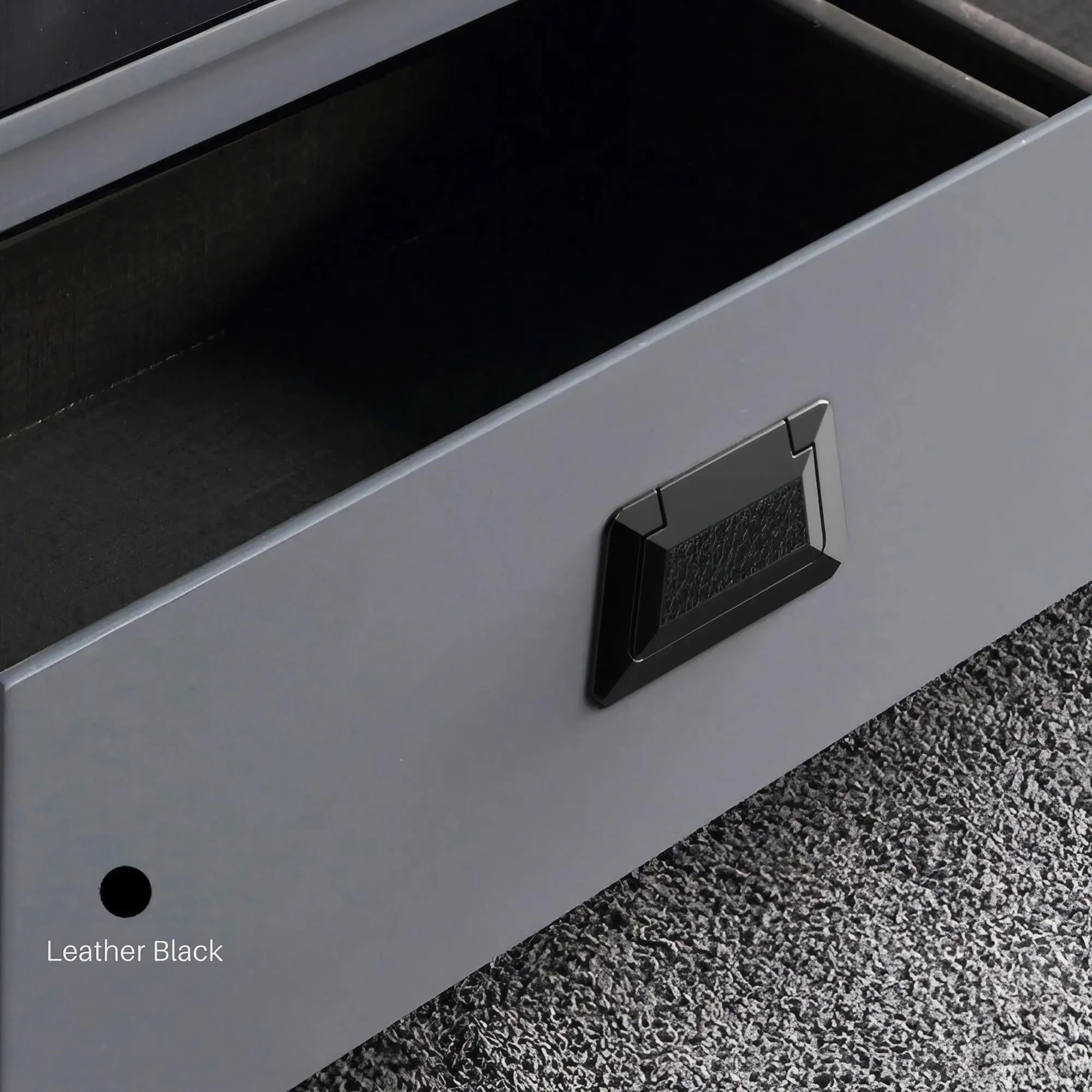 Drawer Concealed Buckle Flat Cabinet Handles in Leather Texture