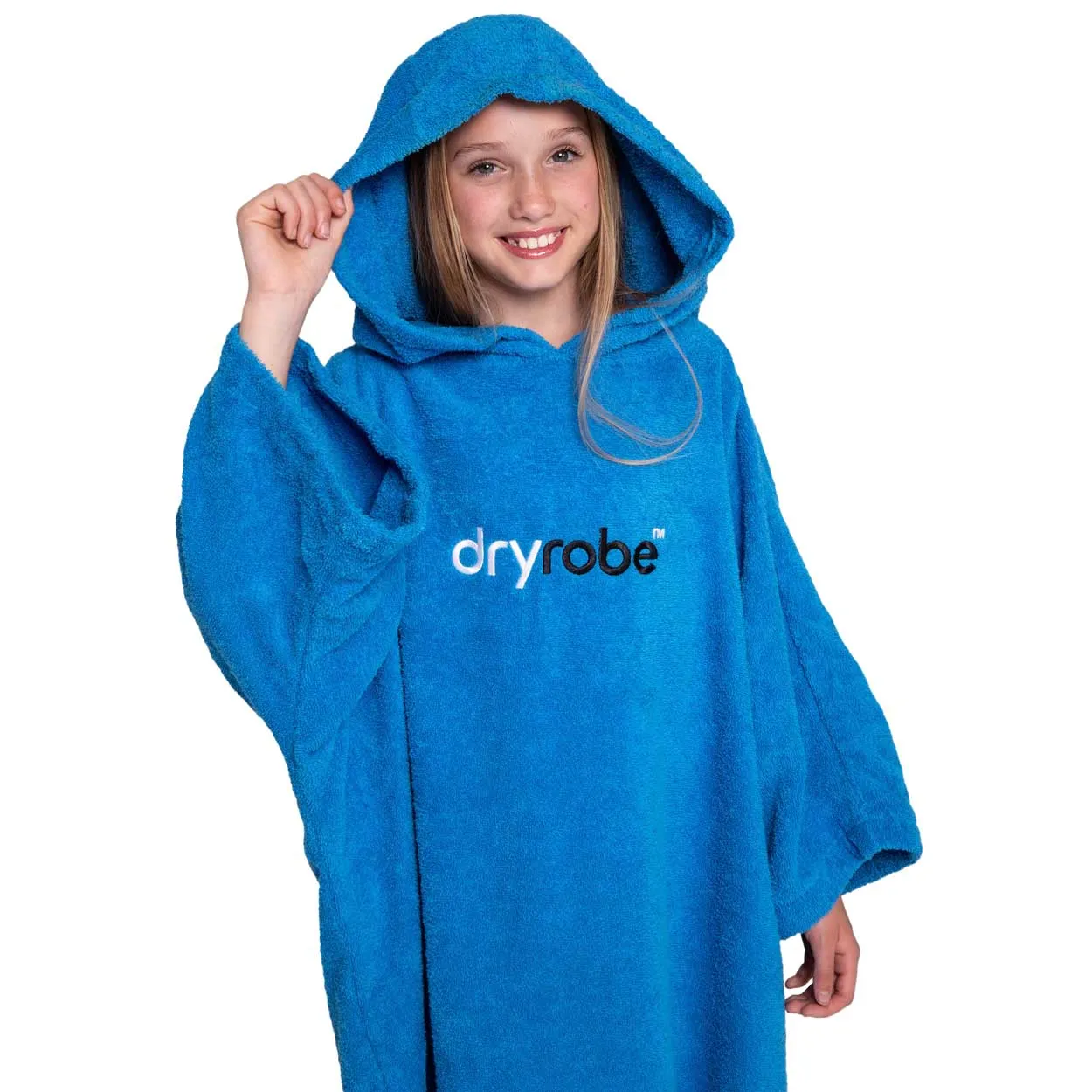 Dryrobe Kids Organic Cotton Short Sleeve Towel Dryrobe - Cobalt Blue