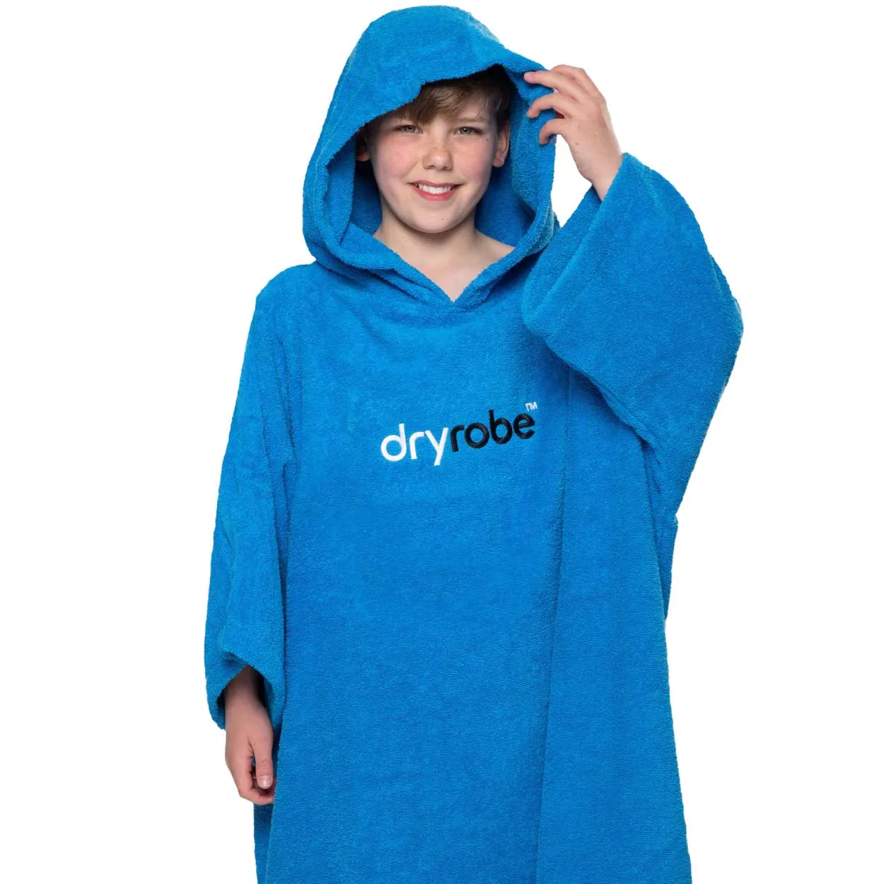 Dryrobe Kids Organic Cotton Short Sleeve Towel Dryrobe - Cobalt Blue