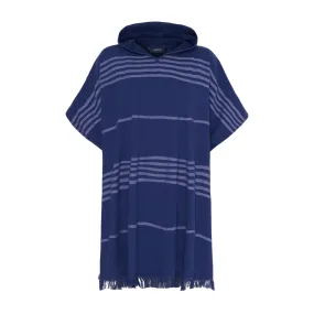 Dune Beach Poncho - Dark Navy / White