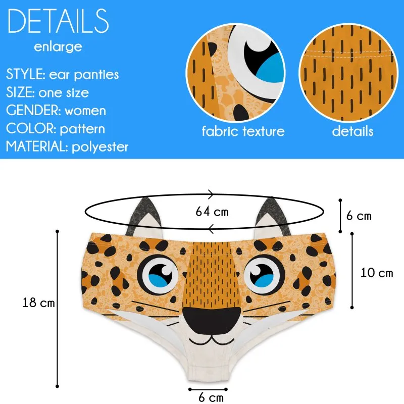 Ear Pantie - Lazy Leopard (6-10 UK Size)