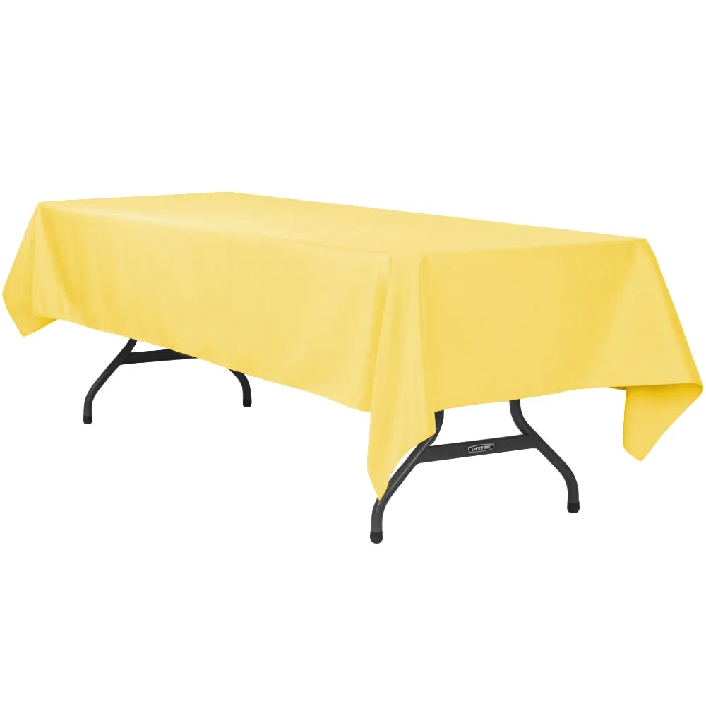 Economy Polyester Tablecloth 60"x120" Rectangular - Canary Yellow