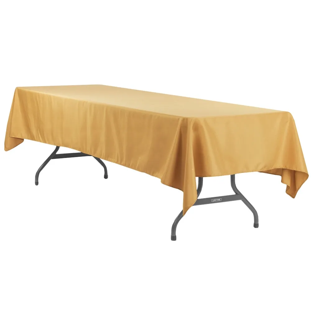 Economy Polyester Tablecloth 60"x120" Rectangular - Gold