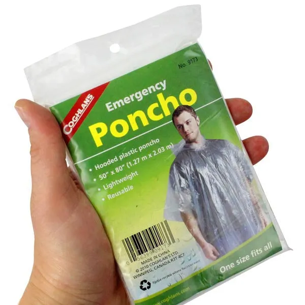 Emergency Rain Ponchos with Hood - 3 Pack