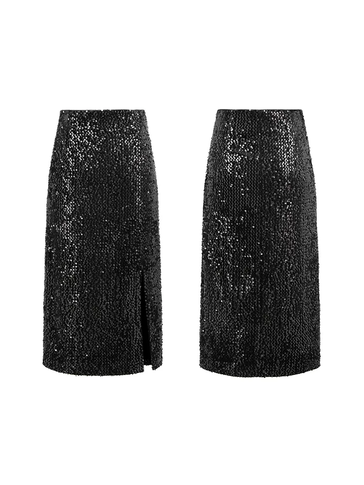 EP YAYING Retro Modern Leather A-Shape Skirt