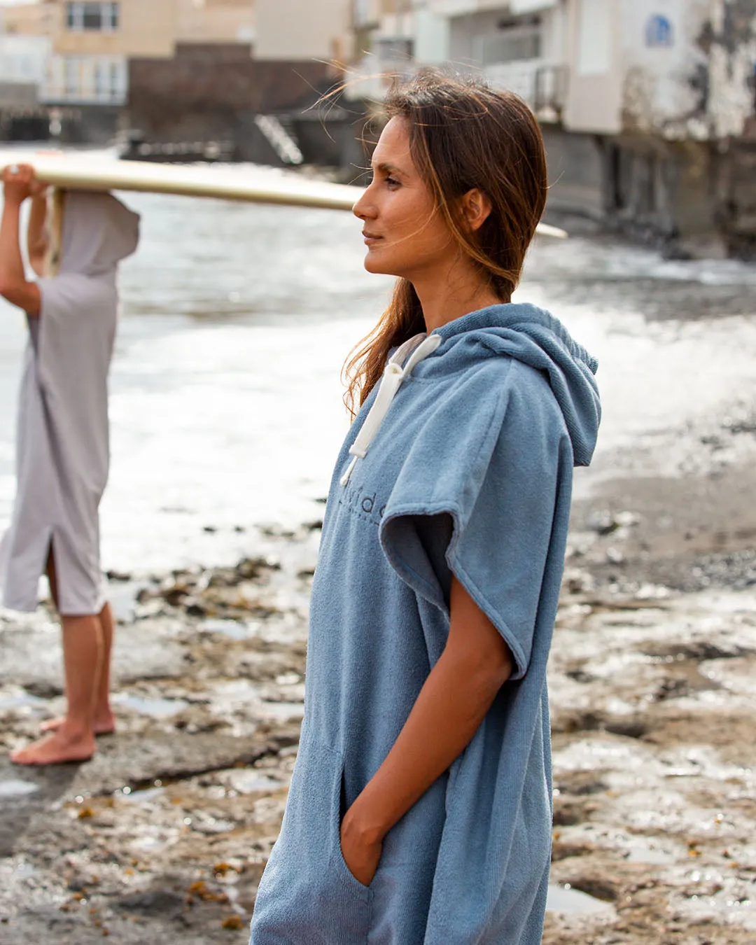 Essential Poncho Towel Changing Robe - Mineral Blue