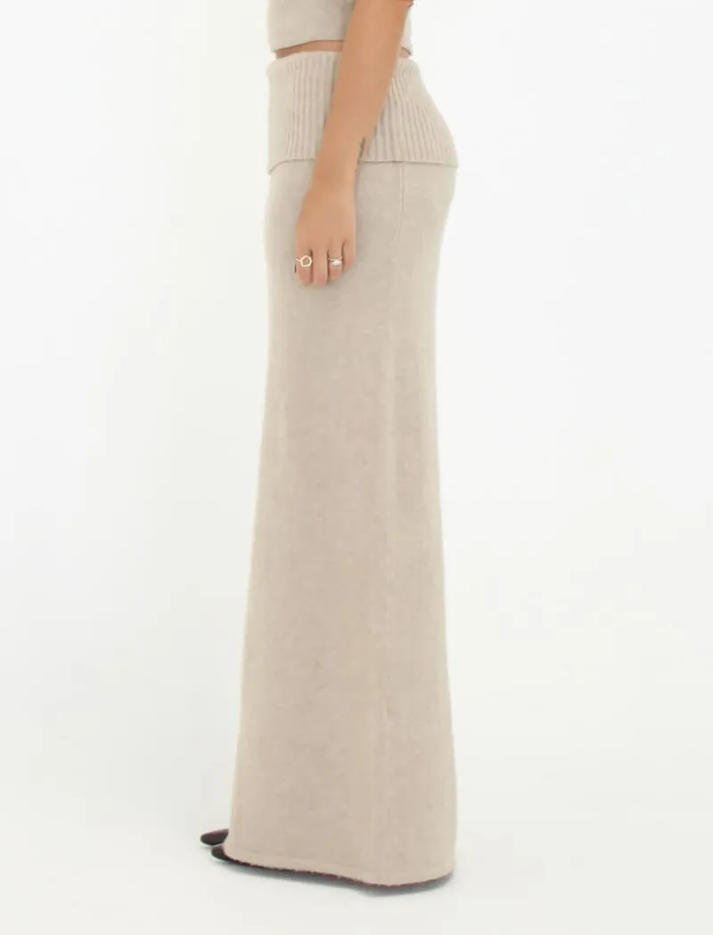 Fairfield Foldover Maxi Skirt | Latte